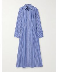 Brandon Maxwell - The Sammy Striped Cotton-Poplin Midi Shirt Dress - Lyst