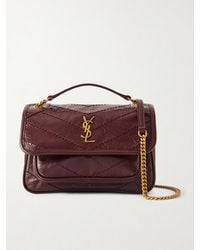 Saint Laurent - Niki Mini Crinkled-Leather Shoulder Bag - Lyst