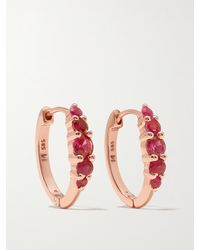 Ileana Makri - Rivulet Medium 18-Karat Rose Ruby Hoop Earrings - Lyst