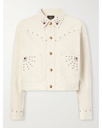RRL - Ida Cropped Embellished Denim Jacket - Lyst
