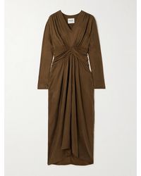 Isabel Marant - Zamiya Draped Satin-Twill Midi Dress - Lyst