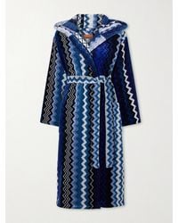 Missoni - Giacomo Striped Hooded Belted Cotton-Terry Robe - Lyst
