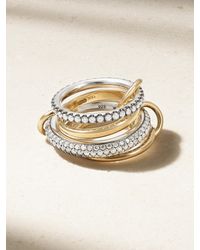Spinelli Kilcollin - Vega Set Aus Vier Ringen Aus 18 Karat Und Rhodiniertem Sterlingsilber Mit Diamanten - Lyst