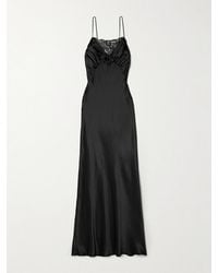 Rodarte - Floral-Appliquéd Lace-Trimmed Silk-Satin Gown - Lyst