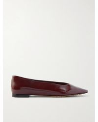 Bottega Veneta - Sofia Patent-Leather Point-Toe Ballet Flats - Lyst