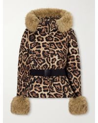 Goldbergh - Jagger Belted Plush-Trimmed Leopard-Print Ski Jacket - Lyst