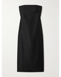 Loulou de Saison - Giulia Strapless Paneled Satin Midi Dress - Lyst