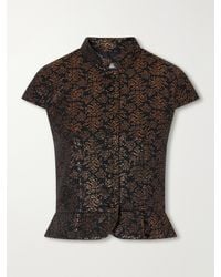 D'Estree - Amoako Peplum Floral-Jacquard Brocade Blouse - Lyst