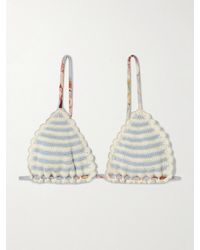 Zimmermann - Awaken Striped Crocheted Cotton Bikini Top - Lyst