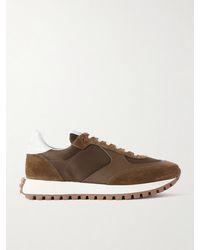 Gianvito Rossi - Gravel Suede, Leather And Shell Sneakers - Lyst