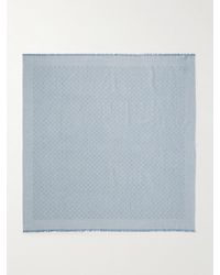 Gucci - Tuch Aus Einer Mischung Aus Baumwolle, Wolle Und Seide Mit Jacquard-Muster Und Fransen - Lyst