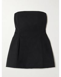Magda Butrym - Strapless Grain De Poudre Cotton Peplum Bustier Top - Lyst