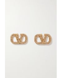 Valentino - Garavani Gold-tone Crystal Earrings - Lyst