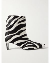 KHAITE - Ona Zebra-Print Calf Hair Ankle Boots - Lyst