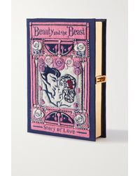 Olympia Le-Tan Beauty And The Beast Embroidered Appliquéd Canvas Clutch - Pink