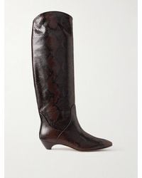 Le Monde Beryl - Allegra 25 Snake-Effect Leather Knee Boots - Lyst