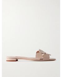 Manolo Blahnik - Haribalmu 10 Cutout Leather Slides - Lyst