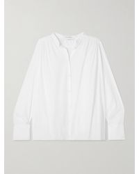 Another Tomorrow - Net Sustain Gathered Organic Cotton-Voile Shirt - Lyst