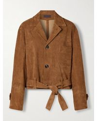Stouls - Alfi Belted Cropped Suede Jacket - Lyst
