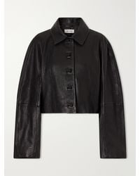 Rohe - Cropped Textured-Leather Jacket - Lyst