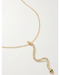 Ileana Makri - Lucky Snake 18-Karat, Diamond And Tsavorite Necklace - Lyst