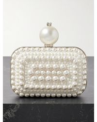 Jimmy Choo - Cloud Micro Clutch Aus Satin Mit Verzierungen - Lyst