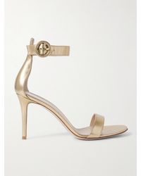 Gianvito Rossi - Portofino 85 Metallic Leather Sandals - Lyst