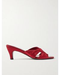 The Row - Knotted Satin Mules - Lyst