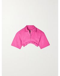 Jacquemus - Verkürztes Oberteil Aus Einer Baumwoll-Leinenmischung Mit Twist-Detail - Lyst