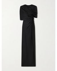 Stella McCartney - Open-Back Cape-Effect Draped Satin Gown - Lyst