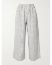 Proenza Schouler - Meadow Checked Cotton-Poplin Wide-Leg Pants - Lyst
