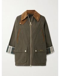 Barbour - Icons Bedale Corduroy-Trimmed Waxed Cotton-Blend Jacket - Lyst