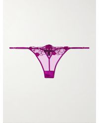 Kiki de Montparnasse - String Aus Besticktem Tüll Mit Satinbesätzen Und Applikationen - Lyst