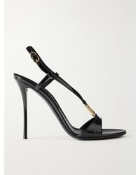Dolce & Gabbana - Logo-Detailed 105 Patent-Leather Sandals - Lyst