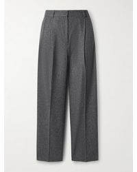 TOTEME - Pleated Wool-Blend Felt Wide-Leg Pants - Lyst