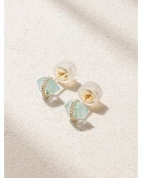 Melissa Joy Manning - Boucles D'Oreilles En Or 14 Carats (585/1000) Recyclé, Aigue-Marine Et Diamants D'Herkimer - Lyst