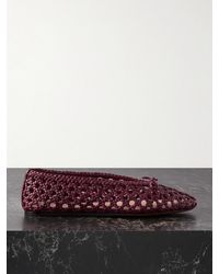 Le Monde Beryl - Regency Bow-Embellished Woven Leather Ballet Flats - Lyst
