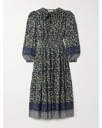 Ulla Johnson - Mona Shirred Floral-Print Cotton-Blend Midi Dress - Lyst