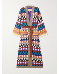 Valentino Garavani - Morgenmantel Aus Bedrucktem Seiden-Twill Mit Rüschen Und Bindegürtel - Lyst