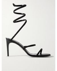 Rene Caovilla - Cleo Mules Aus Leder Mit Kristallen - Lyst