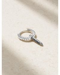 Maria Tash - Boucle D'Oreille Unique En Or Blanc 18 Carats (750/1000) Diamants Et Saphirs Eternity Bar, 6,5 Mm - Lyst