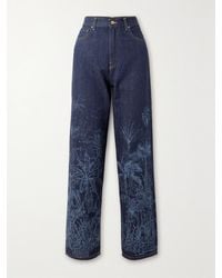 Alanui - Jungle Toile De Jouy Printed High-Rise Straight-Leg Jeans - Lyst