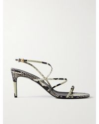 KHAITE - Loop Snake-Effect Leather Sandals - Lyst