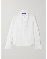 Ralph Lauren - Dolley Ruffled Cotton-Poplin Shirt - Lyst
