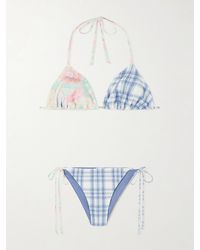 Acne Studios - Eini Floral-Printed And Checked Bikini - Lyst