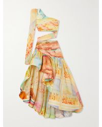 Zimmermann - Tama Graphic-print Asymmetric Dress - Lyst