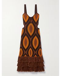 Johanna Ortiz - Cultural Roots Maxikleid Aus Gehäkelter Pima-Baumwolle Mit Fransen Und Cut-Outs - Lyst