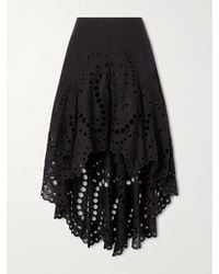 Charo Ruiz - Finn Broderie Anglaise Cotton-Blend Midi Skirt - Lyst