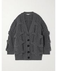 Stella McCartney - Falabella Cable-Knit Wool Cardigan - Lyst