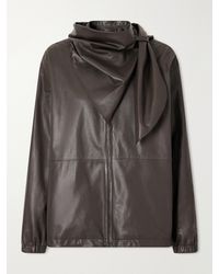 Loewe - Scarf-Detailed Leather Jacket - Lyst